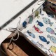 Colourful half-linen bread basket "Small fish"